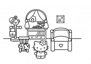 Desenho pintar Hello Kitty quarto
