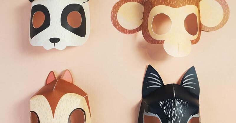 Máscaras de Carnaval animais para imprimir e fazer em casa!