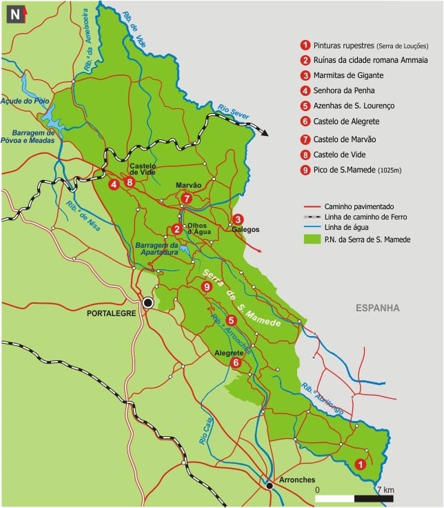 Mapa Parque Natural da Serra de São Mamede