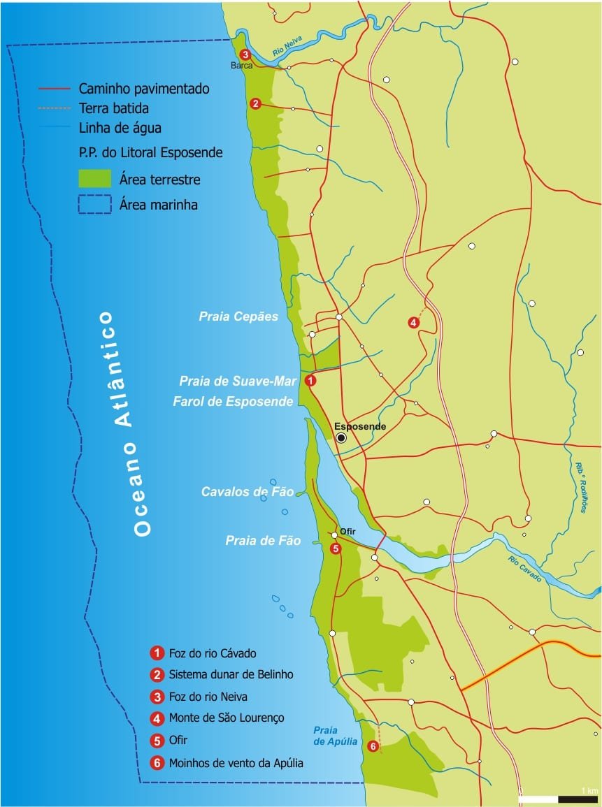 parque natural do litoral norte mapa