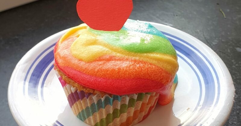 capa cupcake arco iris